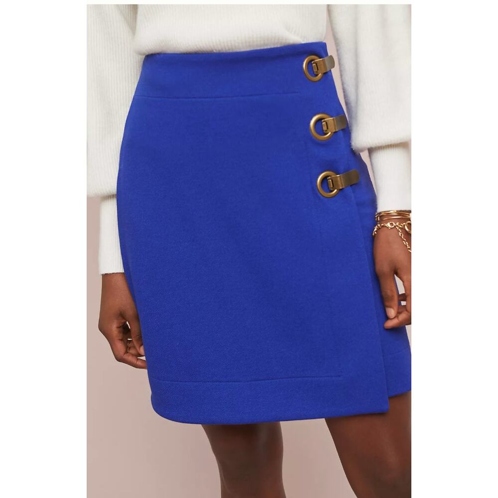 ANTHROPOLOGIE Maeve Monae Cobalt Blue Structured Mini Skirt // 0